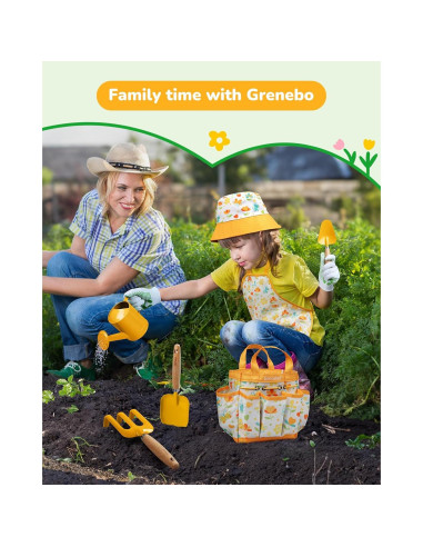 Set de Jardinería para Niños Grenebo 8 Piezas Amarillo