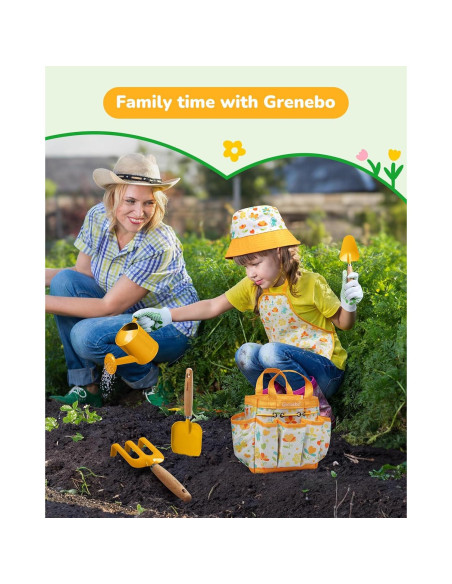 Set de Jardinería para Niños Grenebo 8 Piezas Amarillo