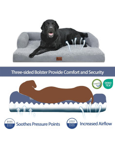 Cama ortopédica para perros grandes Casa Paw X-Large Gris 2