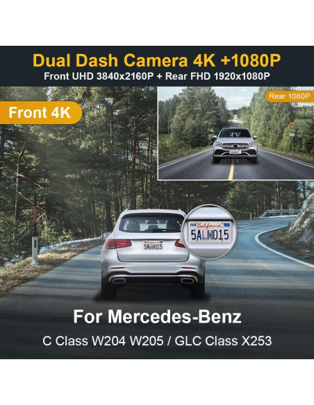 Cámara de Tablero Fitcamx 4K Doble para Mercedes-Benz GLC 300
