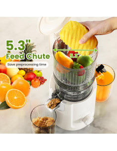 Extractor de Jugo Frío IIUIPI 300W 2L Blanco, 5.3" Alimentación 2