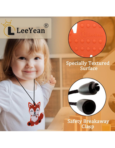 Collares Masticables Silicona LeeYean para Niños - Paquete de 2