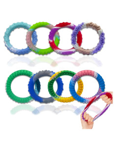 12 Juguetes Sensoriales Antiestrés OCHO MONOS - Pulseras Texturizadas