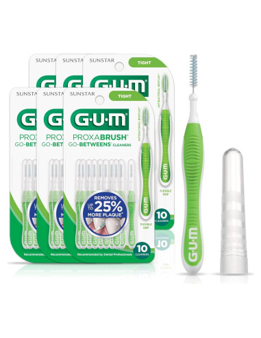 GUM Proxabrush Go-Betweens Ajustado - Cepillos Interdentales 10ct
