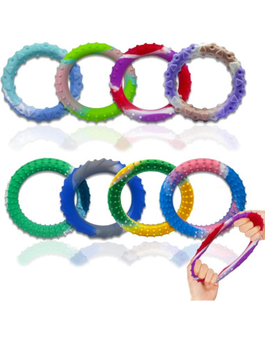 12 Juguetes Sensoriales Antiestrés OCHO MONOS - Pulseras Texturizadas