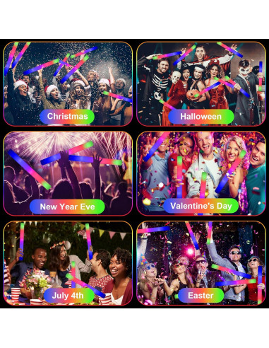 Palos de Espuma LED Brillantes EXCECAR 45 Pcs 3 Modos