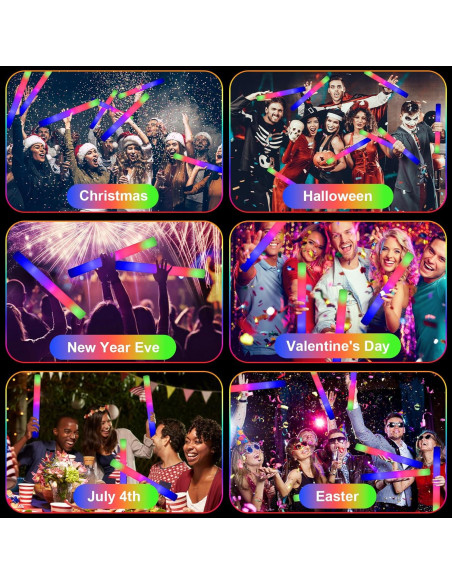 Palos de Espuma LED Brillantes EXCECAR 45 Pcs 3 Modos