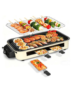 Parrilla Eléctrica Interior 1500W YOHAWJAN 2 en 1 Sin Humo