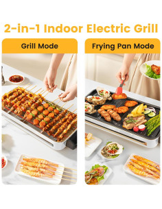 Parrilla Eléctrica Interior 1500W YOHAWJAN 2 en 1 Sin Humo 2