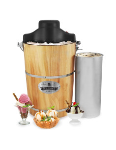 Hacedor de Helados Eléctrico Elite Gourmet 6 Cuartos Madera