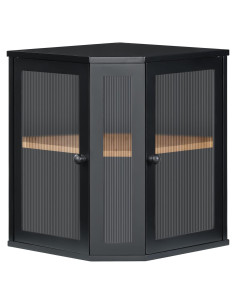 Caja de Pan de Bambú HOOBRO Esquina 2 Niveles Negro BK12MB01