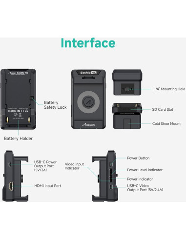 Accsoon SeeMo 4K Adaptador HDMI para iPhone y iPad