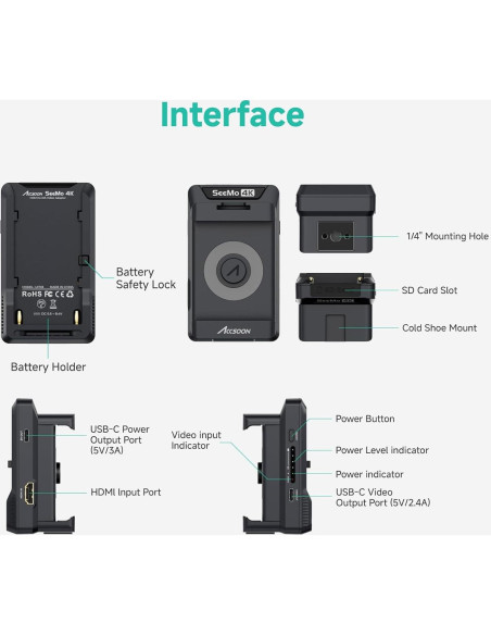 Accsoon SeeMo 4K Adaptador HDMI para iPhone y iPad