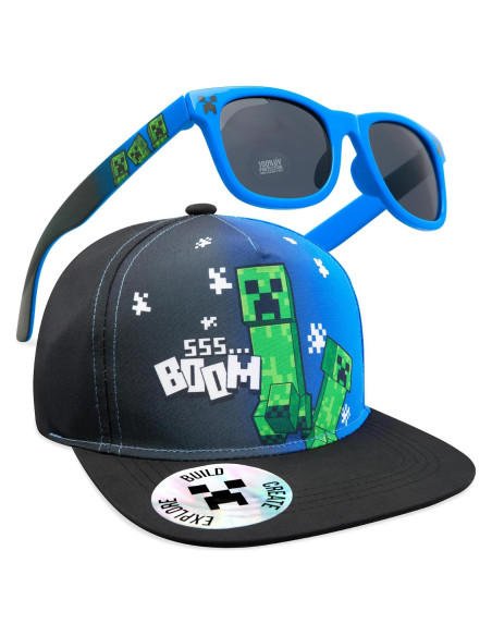Gorra de béisbol Minecraft y gafas de sol UV para niños