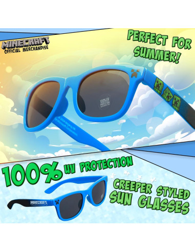 Gorra de béisbol Minecraft y gafas de sol UV para niños