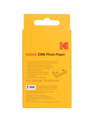 Papel Fotográfico ZINK Autoadhesivo 5x8 cm (20 Hojas) - Kodak