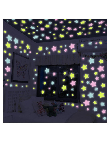 50 Calcomanías de Estrellas Luminiscentes Seadiquiet para Pared