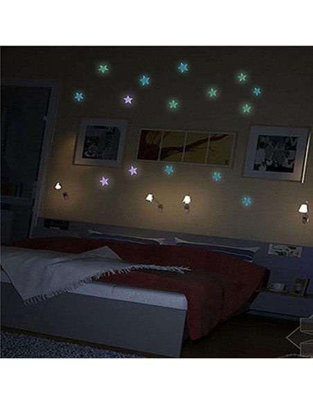 50 Calcomanías de Estrellas Luminiscentes Seadiquiet para Pared