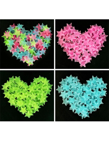 50 Calcomanías de Estrellas Luminiscentes Seadiquiet para Pared