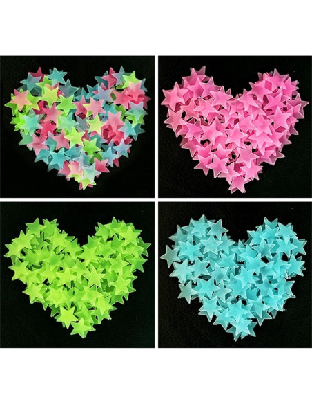 50 Calcomanías de Estrellas Luminiscentes Seadiquiet para Pared