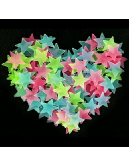 50 Calcomanías de Estrellas Luminiscentes Seadiquiet para Pared