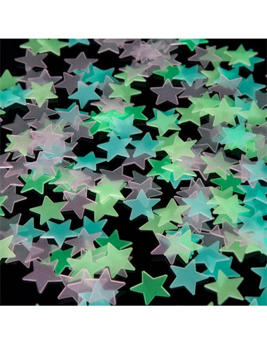 50 Calcomanías de Estrellas Luminiscentes Seadiquiet para Pared