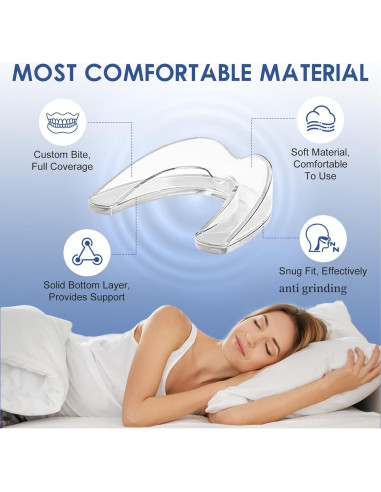 Protector Bucal Anti Grinding OHALEEP - 4 Piezas, Tamaños Grandes y Pequeños