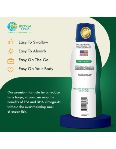 Aceite de Hígado de Bacalao Tropical Oasis 1144mg Omega-3 Líquido