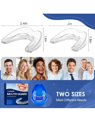 Protector Bucal Anti Grinding OHALEEP - 4 Piezas, Tamaños Grandes y Pequeños