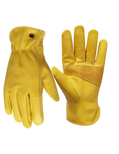 Guantes de trabajo de cuero de vaca NBLEAGLO - Unisex, M, L, XL