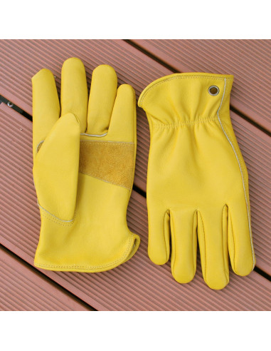 Guantes de trabajo de cuero de vaca NBLEAGLO - Unisex, M, L, XL