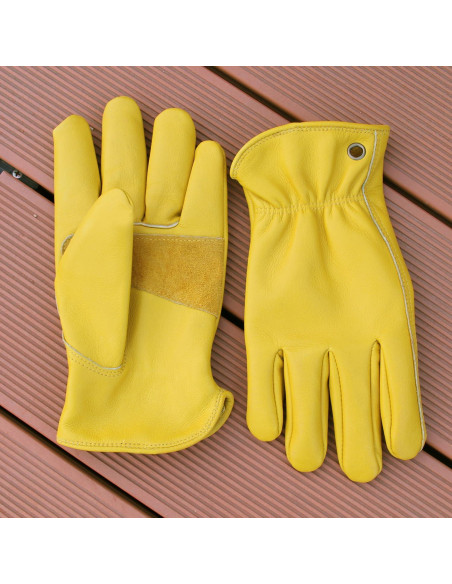 Guantes de trabajo de cuero de vaca NBLEAGLO - Unisex, M, L, XL