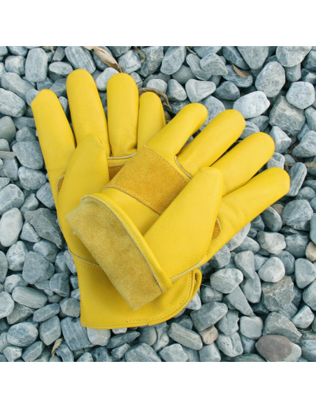 Guantes de trabajo de cuero de vaca NBLEAGLO - Unisex, M, L, XL