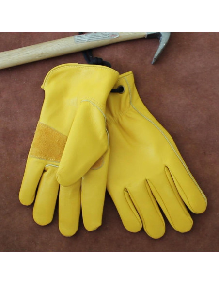 Guantes de trabajo de cuero de vaca NBLEAGLO - Unisex, M, L, XL