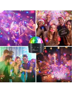 Mini Luz Disco LED Baoxr Activada por Voz 3W Magnética 2