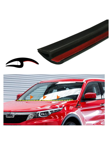 Tira de Sellado de Goma GoldWheel 2.44m para Parabrisas Negro