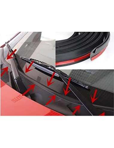 Tira de Sellado de Goma GoldWheel 2.44m para Parabrisas Negro