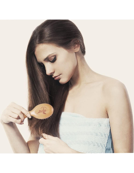 Cepillo de viaje mini Sosoon con cerdas de jabalí para todo tipo de cabello