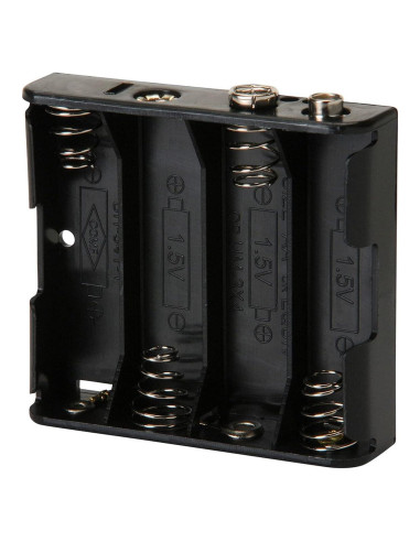 Soporte de Batería Parts Express para 4 AA con Conector Snap