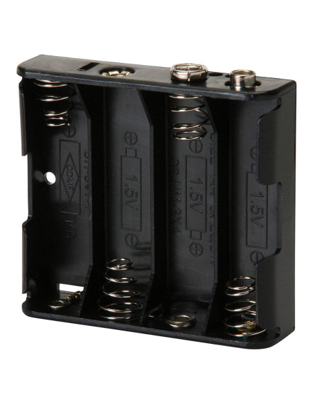 Soporte de Batería Parts Express para 4 AA con Conector Snap