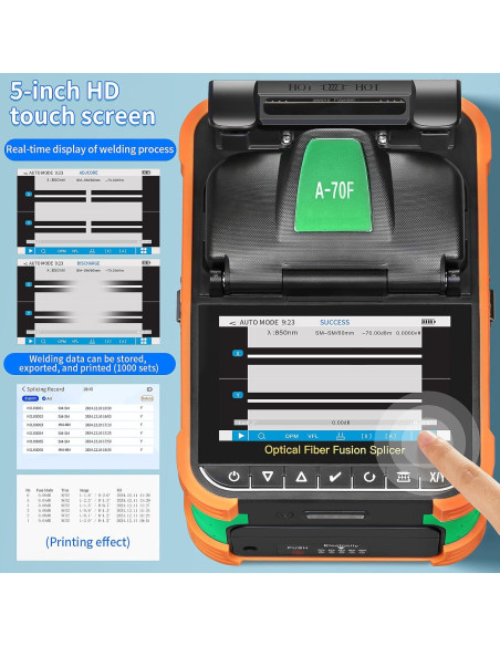 Empalmador de Fibra Óptica BAOSHLA 70-F con Pantalla Táctil