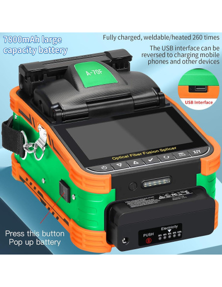 Empalmador de Fibra Óptica BAOSHLA 70-F con Pantalla Táctil