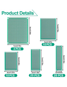 Placa PCB Doble Cara 64 Pcs hiBCTR - 5 Tamaños para Electrónica DIY 2