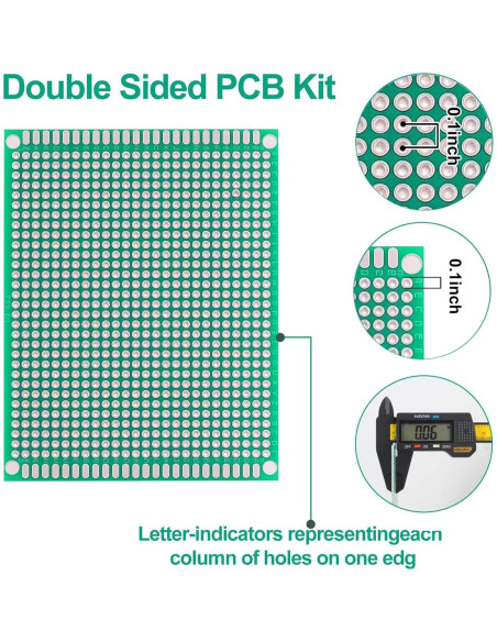 Placa PCB Doble Cara 64 Pcs hiBCTR - 5 Tamaños para Electrónica DIY
