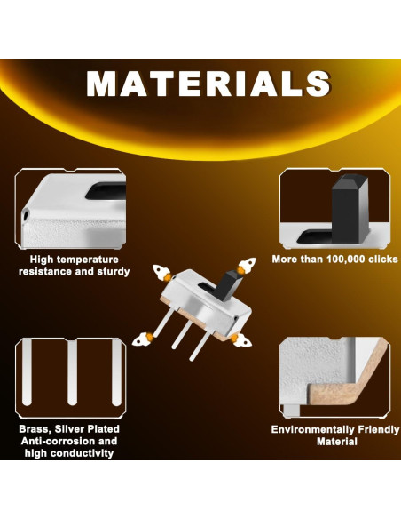 50PCS Interruptores Deslizantes Mini Micro SPDT 3mm DC 50V 0.5A