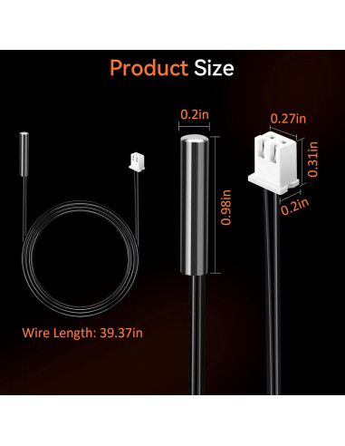 Sensor de Temperatura AOHIEDI B3950 NTC 10k Impermeable 5PCS