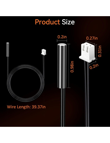 Sensor de Temperatura AOHIEDI B3950 NTC 10k Impermeable 5PCS