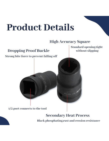 Juego de 9 Enchufes de Tap Cuadrados ZEMBSOYA M6 a M24