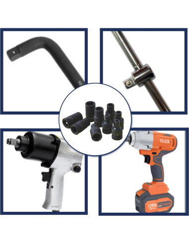 Juego de 9 Enchufes de Tap Cuadrados ZEMBSOYA M6 a M24