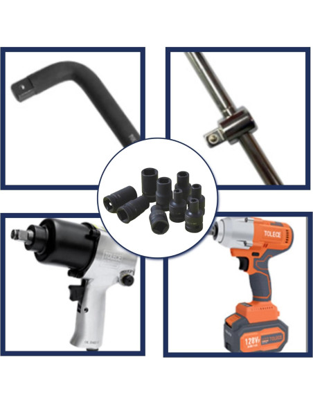 Juego de 9 Enchufes de Tap Cuadrados ZEMBSOYA M6 a M24